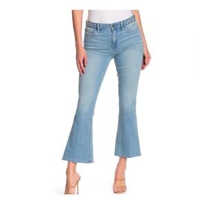 FRAME Le Crop Mini Boot Jeans 29 Light Wash Braided Waistband 24” Inseam